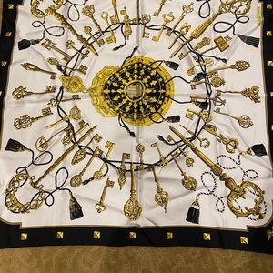 Pure silk Hermes scarf.  Purchased in Paris.  34”x34”.